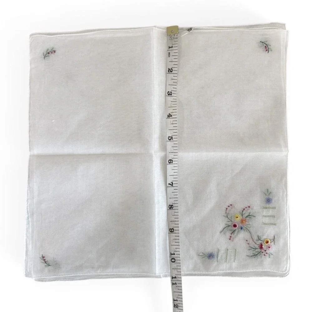 Vintage Embroidered‎ Handkerchiefs Set of 8